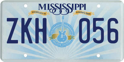 MS license plate ZKH056