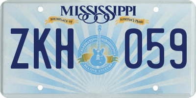 MS license plate ZKH059