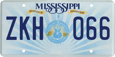 MS license plate ZKH066