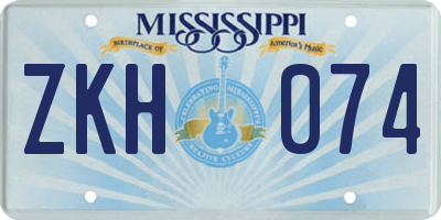 MS license plate ZKH074