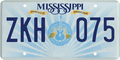 MS license plate ZKH075
