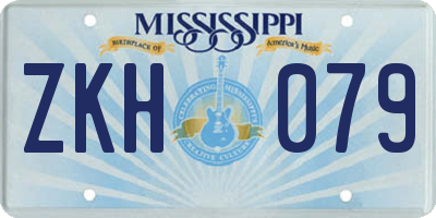 MS license plate ZKH079