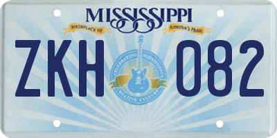 MS license plate ZKH082