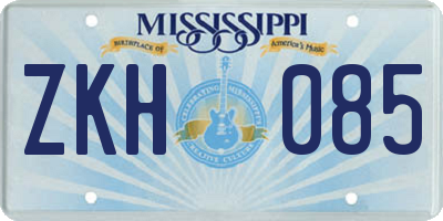 MS license plate ZKH085