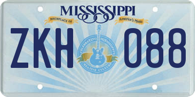 MS license plate ZKH088