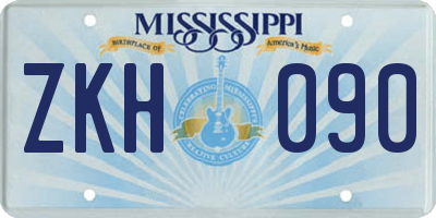 MS license plate ZKH090