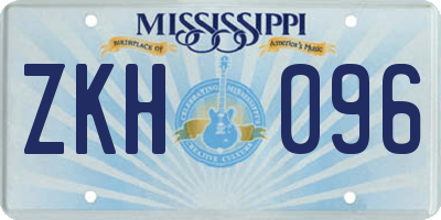 MS license plate ZKH096