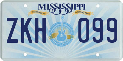 MS license plate ZKH099
