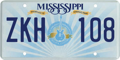 MS license plate ZKH108