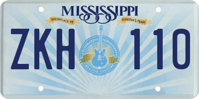MS license plate ZKH110