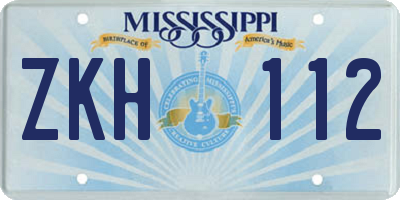 MS license plate ZKH112