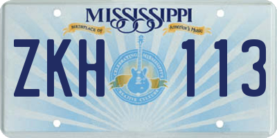 MS license plate ZKH113