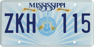 MS license plate ZKH115