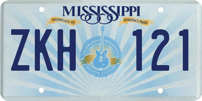 MS license plate ZKH121