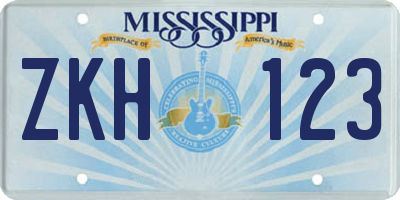 MS license plate ZKH123