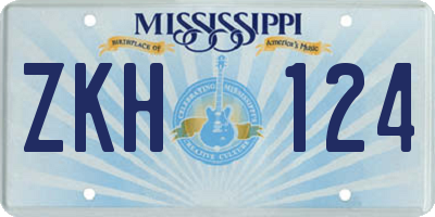 MS license plate ZKH124