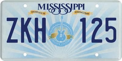 MS license plate ZKH125