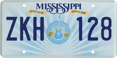 MS license plate ZKH128