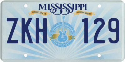 MS license plate ZKH129