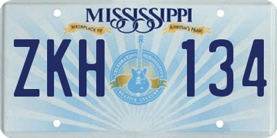 MS license plate ZKH134