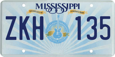 MS license plate ZKH135