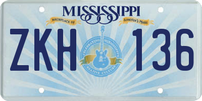 MS license plate ZKH136