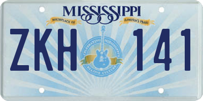 MS license plate ZKH141