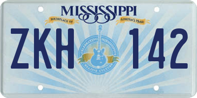 MS license plate ZKH142