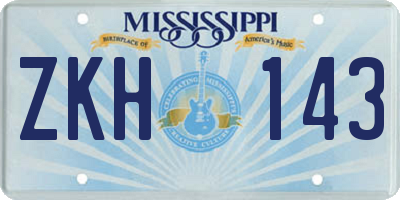 MS license plate ZKH143