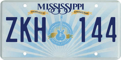 MS license plate ZKH144
