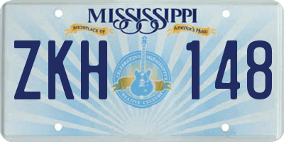 MS license plate ZKH148