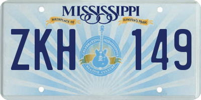 MS license plate ZKH149