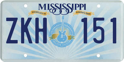 MS license plate ZKH151