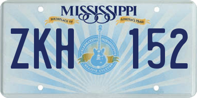 MS license plate ZKH152