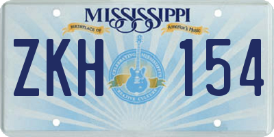 MS license plate ZKH154