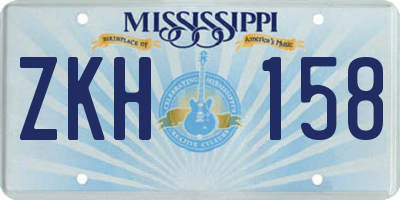 MS license plate ZKH158