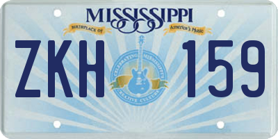 MS license plate ZKH159