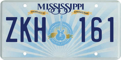 MS license plate ZKH161