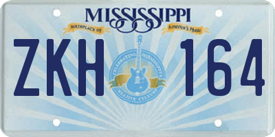 MS license plate ZKH164