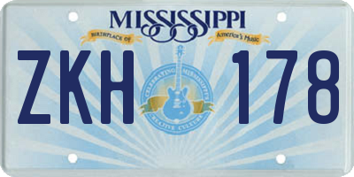 MS license plate ZKH178