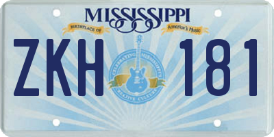 MS license plate ZKH181
