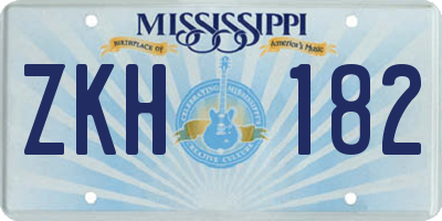 MS license plate ZKH182