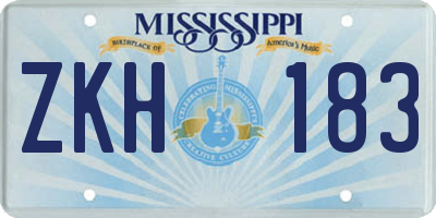 MS license plate ZKH183