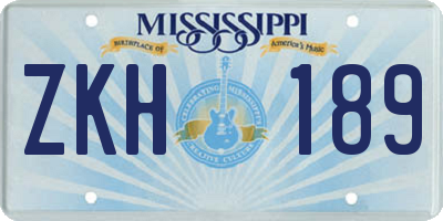 MS license plate ZKH189