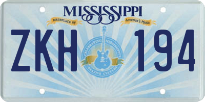 MS license plate ZKH194