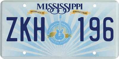 MS license plate ZKH196