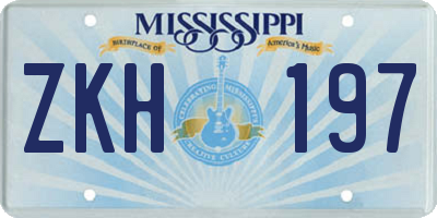 MS license plate ZKH197