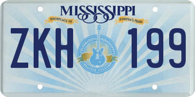 MS license plate ZKH199