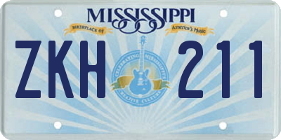 MS license plate ZKH211