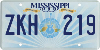 MS license plate ZKH219